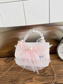 1个彩色串珠儿童包，时尚斜挎包，超迷你口红包，轻便收纳包，公主手提包，户外旅行包，节日派对零钱包，女孩零钱包，蝴蝶结单肩包 - 彩色 - 查看 17