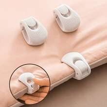 Set de 4 pinzas para sábanas - Pinzas de carcasa gruesa y resistente, sujetadores antideslizantes para cubrecamas adecuados para colchones gruesos, pinzas para sábanas de material de polipropileno para el hogar y el hotel - Multicolor - Ver 5