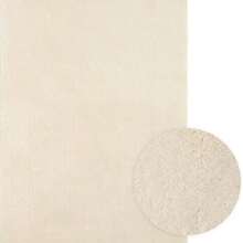 Entspannender und bequemer Kurzflorteppich, rutschfeste Unterseite, waschbar bis 30 Grad, ultraweich, Kunstfelloptik, beige, 160 x 220 cm