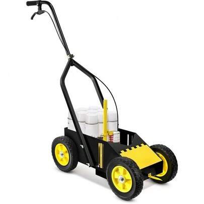 Heavy Duty Striping Line Marking Machine, Compatible With Inverted Marking Spray Paint, Parking Lot Striping Machine For Fast And Accurate Marking, Line Striper - Black