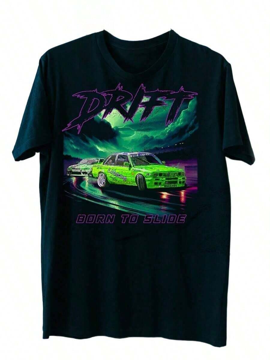 Cartoon Racing Car T-Shirt 57 - 黑九 - 查看 1