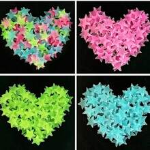 100 Pcs Colorful Glow In The Dark Stars Wall Stickers Yellow Pink Blue Green Glowing Star Decor DIY 3D Hollow Luminous Stars Wall Decals For Kids Boys Baby Bedroom Ceiling Wall Decoration - 100pcs - 查看 6