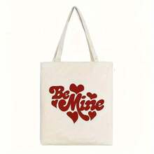 Women's Be Mine Hearts Tote Bag - Valentine's Day, Lightweight Canvas Shoulder Bag With Red Hearts, Spacious Shopper Purse Everyday, Travel,, Mother's Day - Cute Valentine's Present Her - 1件 白色 - 查看 7