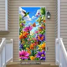 2D Flat Door Curtains, 2D Flat Printed Door Decorations, 1-Piece Set, 2D Flat Printed Door Curtains, Bright Floral Butterfly Door Curtains, Door Protection Covers - Perfect Gifts For Indoor And Outdoor Decoration And Home Decoration Enthusiasts, Photo Background Decoration And Festival Party Decoration, 2D Flat Style - 1PCS - View 7