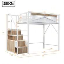 Kids Bed Frames, Headboards & Footboards - White + Metal & Wood + 140cm*200cm-2 - View 9