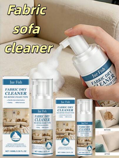1 Bottle Universal Fabric Sofa Cleaner, Suitable For Living Room Sofa Cushions And Pillows, Effectively Dissolves And Removes Stubborn Stains, Making Fabric Sofas Look Brand New. Easy To Use: Just Spray Directly On Stains And Ensure Full Coverage.