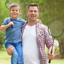 KH Badminton Rackets Set of 2-4 for Adults Beach Lawn Backyard Game Outdoor Sports Racquets Shuttlecocks and Carry Bag Included - Negrorojoazul4jugadoras - Ver 5