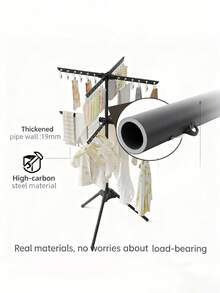 1pc Freestanding Multi-Tier Drying Rack With Hooks | Metal Material, High Capacity, Suitable For Indoor/Outdoor Use, Space-Saving, Ideal For Nursery, Bedroom, Nursing Room, Apartment, Dorm, Small Home, Also A Great Gift, Clothes Drying Rack