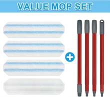 Mop Replacement Pads For Ocedar H2prO Flat Mop, 4 Pack Mop Refills For O-Cedar H2pro Flat Mop, Machine Washable Reusable Microfiber Mop Heads Replacements For Ocedar H2 Pro Mop - ColorA - 查看 2