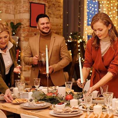 4支装欧式经典红白直烛台，停电应急蜡烛，浪漫烛光晚餐