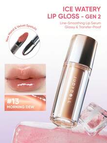 JUDYDOLL Ice Watery Lip Gloss-Gen 2 Shiny Mirror Lip Gloss, Moisturizing & Nourishing Essence, Long-Lasting - 13 Morning Dew - View 2