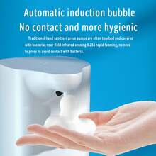 350毫升自动皂液器，非接触式液体皂液器，带红外感应器，适用于浴室和厨房（白色）