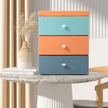LIVINGANDHOME Living And Home 1 Piece Multifunctional Desktop Storage Box 3 Drawers Colourful PP Soft Silicone Handle Office Home Organising - 3-tier Colorful - View 4