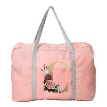Foldable Travel Bags Unisex Clothes Storage Bag Portable Women Handbags Men Large Capacity Luggage Bags Multifunctional Travel Accessories 26 Letters Printing Gym Organizer - Pink - View 32