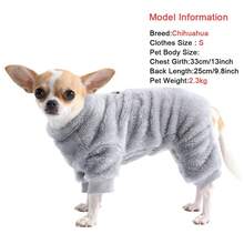 1pc Random Pet Plush Four-Legged Clothing, Solid Color Multi-Functional Windproof Warm Outfit, Dog Sweatshirt Hoodie Suitable For Small Cats, Dogs, Chihuahua, Yorkshire Terrier, Autumn/Winter