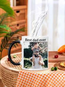 1个个性化变色咖啡杯，可定制变色图案，可定制照片，保温效果好，是送给家人和朋友的完美礼物，适合任何特殊场合或作为独特礼物，多功能、耐用、优雅、可重复使用、精致、时尚。