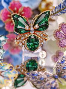 10pcs/Set Crystal Diamond Pearl Rose Butterfly Mini Pocket Stickers, Suitable For Mini Landscape Pocket Stickers, Can Be Pasted On Luggage, Computers, Cups, Phone Cases, Refrigerators, Walls, Helmets, Cabinets, Boxes, Etc.