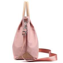 Bolso de hombro de nailon para mujer, bolso con asa, gran capacidad, bolso de hombro de estilo casual, bolso de viaje, billetera - Rosa - Ver 3