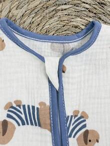 0.5 Tog Lightweight Cotton Muslin Baby Sleeping Bag, Sleeveless, Cute Dinosaur Print, Breathable, Unisex Newborn 0-18 Months