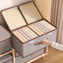 2-Piece Foldable Fabric Storage Boxes With Lids And Handles - Grey Rectangular Storage Boxes, Ideal For Underwear, Socks, Etc. - Perfect For Bedroom, Wardrobe Or Office Organisation, Clothes Storage, Under-Bed Storage - Xám - Xem 2
