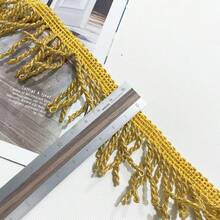 1码 x 5厘米流苏饰边，布料包边，适用于DIY装饰，可用于窗帘、靠垫、服装等。