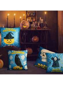 EstiloTendenciaJuego De 4 Fundas De Almohada Para Sofá, Funda Para Cojin Otono, Cojines Decorativos Sala, CojíN Fantasma, Almohadas Para DecoracióN Del Hogar En Interiores Y Exteriores (45 * 45Cm)Calidad PremiumVersióN Mejorada - 1 - Ver 6