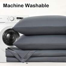 7pcs Full Queen King Black Dark Grey Green White Quilted Comforter Fitted Sheet Flat Sheet Mattress Protector Cover And Pillowcases Sets - 深灰色 - 查看 6