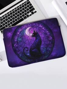 Cat Pattern Printing Laptop Bag, Computer Cloth Cover Accessories, Soft Laptop Bag, Soft Laptop Cover, Laptop Cover, Tablet Cover, Leather Bag, Laptop Zipper, Computer Cover, School Business Office - Multicolor - View 6