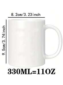 1个11盎司可定制陶瓷咖啡杯，适合送给先生/女士、情侣、新婚夫妇、新婚妻子、咖啡馆广告宣传、节日纪念杯，高品质可重复使用，是办公室、家庭、父亲节、情人节、生日、订婚、婚礼、毕业典礼的理想之选（单面/双面印刷），最佳情人节礼物 - 多色 - 查看 12