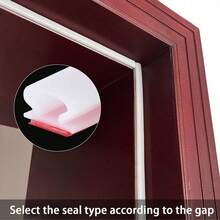 8米/1卷橡胶门窗密封条，自粘背胶D型门窗密封条，适用于门框大缝隙隔热、窗户防尘隔音卧室门密封条，自粘防撞隔音，易于裁剪尺寸 - 彩色 - 查看 8