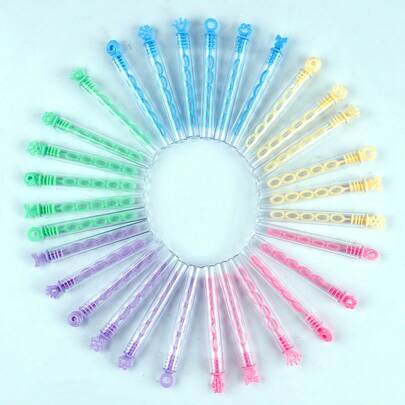22 piezas Juego de varitas de burbujas de colores - Varitas de burbujas de plástico con patrones variados, adecuado para fiestas, eventos y celebraciones - Formas de pata de gato, corona, lazo, rosquilla, rosa, copo de nieve, sin solución