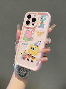 SPONGEBOB 1个卡通花卉图案防震手机壳，适用于三星/苹果17/16/15/14/13/12/11 Pro Max/12 Pro/14 Plus及其他型号 - 彩色 - 查看 2