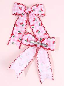 2 chiếc kẹp tóc kẻ caro hồng anh đào, kẹp tóc hình quả anh đào, kẹp tóc viền bèo thêu, kẹp tóc nơ dễ thương dùng hàng ngày, phù hợp cho thanh thiếu niên. - Nhiều màu - Xem 4