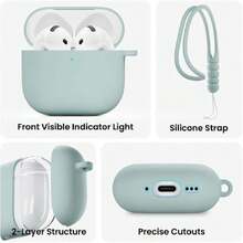 Funda para  4 Case 2024 con Lanyard, Silicona Líquida Premium de Tacto Suave Carcasa de  4, Ligera Resistente y LED Frontal Visible, Verde Neblina,37273240 - Rojo y blanco - Ver 6