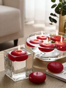 20/10 cây nến nổi màu đỏ, nến sáp paraffin không khói màu đỏ, giá đỡ nến để bàn, trang trí không gian lãng mạn cho Ngày Valentine, trung tâm bàn tiệc cưới, hồ bơi và các dịp đặc biệt. - Nhiều kiểu dáng - Xem 2