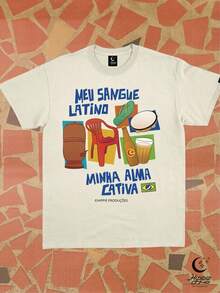Camiseta Sangue Latino - Creme - Champanhe - Visão 1