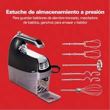 Batidora de Mano Hamilton Beach  de Alto Rendimiento, 6 Velocidades, con Estuche a Presión para guardar las aspas, Negra (62620), incluye 6 accesorios, potencia máxima de 290 watts - Tipo de Enchufe A USA (110-127V) - Ver 4