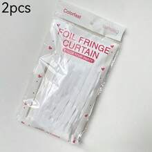 Cortina de tela de seda blanca, adecuada para telón de fondo de fiesta, cortina con flecos de lámina metálica, adecuada para decoración de boda y fiesta, dosel de confeti de papel multicolor, decoraciones para fiesta de cumpleaños y photocall - Blanco - Ver 8