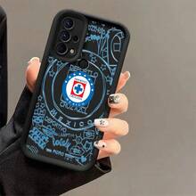 Blue Deptivo Cross Mexican Print Phone Case (1 Piece) With Sky Eye Step Embossed Shockproof Design. Suitable For  Edge 60/50, E13, 22, 30, 40, G13, 14, 15, 22, 32, 34, 35, 53, 54, 55, 75, 84, 85 Series Phones. - Perfect Christmas Gift For Friends, Loved Ones, Or Yourself. - 黑色 - 查看 13