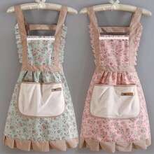 1pc/3pcs Cute Floral Pinafore Apron, Oil & Stain Resistant, Princess Style - Pink - View 9