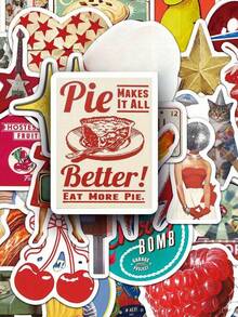 50pcs Retro Stickers, Y2K Aesthetic Stickers, American Stickers, Decorative Stickers, Art Aesthetic Stickers, Cool Stickers, Waterproof Vinyl Stickers Suitable For Water Bottles, Computers, Laptops, Phones, Luggage, Notebooks, Refrigerators Scrapbook Supplies Scrapbook Stationery Funny Stickers Laptop Stickers Kindle Phone Stickers - D - View 7