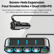 OLAF 1-To-7车载点烟器充电器 - 黑色 - A - 查看 2