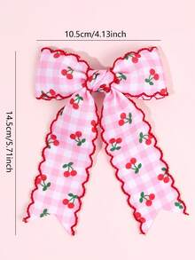 2 chiếc kẹp tóc kẻ caro hồng anh đào, kẹp tóc hình quả anh đào, kẹp tóc viền bèo thêu, kẹp tóc nơ dễ thương dùng hàng ngày, phù hợp cho thanh thiếu niên. - Nhiều màu - Xem 6