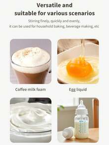 Electric Milk Frother, Milk Foam Maker, Milk Frother Whisk, Milk Steamer, Coffee Milk Frother, Milk Mixer - Multicolor - View 7