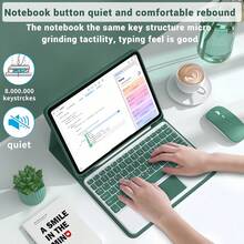 Touchpad Keyboard Case With Detachable Rechargeable Wireless Features, Compatible With IPad 10th Gen 2022 (10.9 Inch) And IPad 11th Gen (A16) 2025 (11 Inch). Multi-Touch Smart Touchpad, Strong Magnetic Detachment From Case, Premium Fabric With A Luxurious Skin Feel,Tri-Fold Stand With Adjustable Viewing Angles, Precise Cutouts, Top-Side Stylus Slot, And Auto Sleep/Wake Function For Protective Cover. - 深綠色 - 查看 2