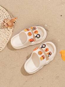 1 Pair Kids/Toddlers Cute Cartoon Summer Casual Slippers, Comfortable, Non-Slip, Waterproof, Fashionable, Versatile