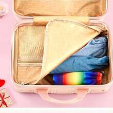 1 pieza Maleta de viaje mini de 14 pulgadas, maleta de viaje ligera de cuero para mujeres, estuche de cosméticos de mano - Multicolor - Ver 10