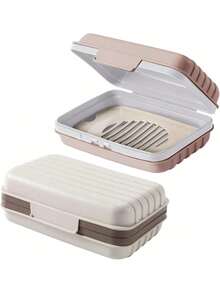 EstiloTendencia2 Pack Prueba De Fugas Jabonera De Viaje, Jaboneras Para BañOcon Bandeja De Drenaje, Jabonera Portat Adecuado Para Viajes, Camping, Actividades Al Aire Libre, Gimnasio, BañO(Gris+Rosa)Calidad PremiumVersióN Mejorada - 1 - Ver 2