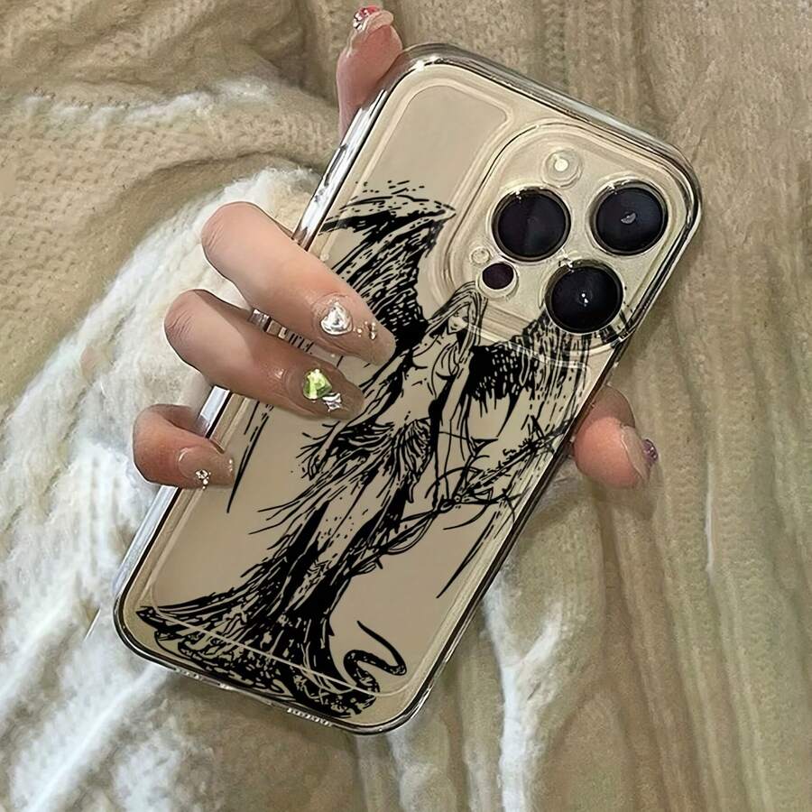 Sketch Angel Transparent All-Inclusive Anti-Drop Phone Case For Apple 15PROMAX/15PLUS/15PRO/15/14PROMAX/14PLUS/14PRO/14/13PROMAX/13PRO/13/12PROMAX/12PRO/12 11PROMAX/11PRO/11/XSMAX/XR/XS/7 #8PLUS/7 #8 Protective Case Transparent Shock Absorption YOUR-BELOVED-PHONE Christmas Gifts Christmas Gifts, New Year Gifts, Valentine's Day GiftsYOUR-BELOVED-PHONE Christmas Gifts Christmas Gifts, New Year Gifts, Valentine's Day Gifts - 透明的 - 查看 1