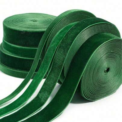 10-38毫米单面深绿色丝绒缎带，圣诞缎带，珠宝展示包装，鲜花礼品包装，蝴蝶结，DIY派对装饰
